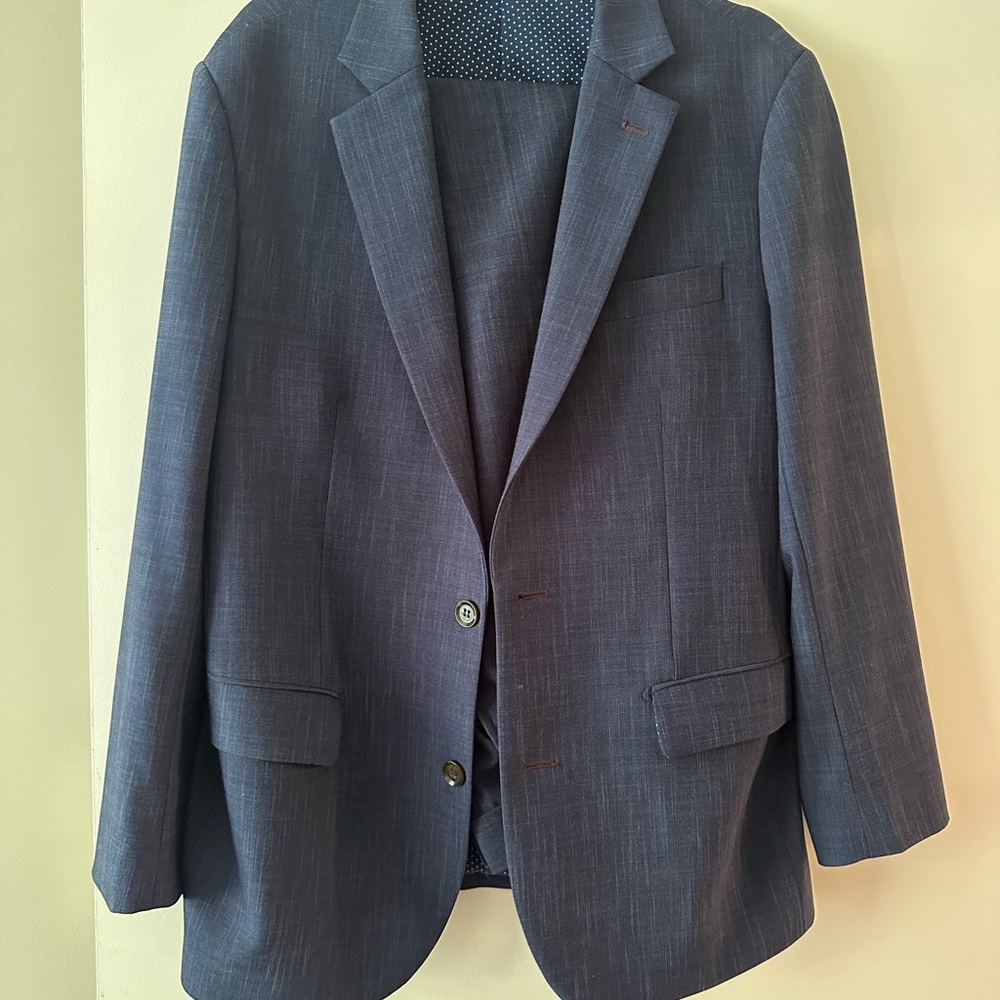 Mens state and liberty suit athletic fit stretch - heathered navy